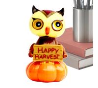 Mimoqk Solar Dancing Toy, Pumpkin Owl Figurine, Halloween Collectible Doll, Spooky Motion Sensor Decor, No Battery Needed, 1 Pack, for Desk, Window, Party, Home Men Women