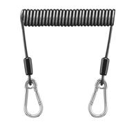 Mimoqk Stainless Steel Coiled Lanyard, Fishing Hook Safety Cable, Telescopic Anti Loss Gear Retainer with Strong Spring Coil Design, Secure Outdoor Tool Holder, Mountaineering Camping Use