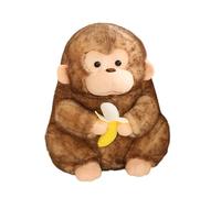 Mimoqk Stuffed Animal Toys, Lindo Plush Monkey, Soft Cuddly Doll, 11.8 inch Monkey Holding Banana, Adorable Kids Birthday Gift, Home Decor Living Room Sofa Bedside Table