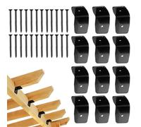 Mimoqk Sujetadores para Vigas - Abrazaderas Galvanizadas Para Techo 12 Piezas,Conectores de Cubierta Negros para Pérgola Cenador Valla Techo Cobertizo Vigas