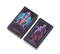 Mimoqk Tarot Cards Oracle Deck, 78 Pieces Inspired Neon Oracle Cards, Oracle Cards for Beginners, Divination Tools, English Version Tarot Deck, Fortune Telling Game, Tarot Cards for Holiday Party,