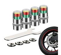Mimoqk Tire Pressure Caps, Smart Tire Sensor, 3-Color Easy Read, Car Valve Monitor, Tires Pressure Sensor Kit for Truck SUV Wheel Auto Alert Monitoring Nozzle Stem 0.9 * 0.4inch