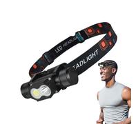 Mimoqk Ultra Light Headlamp, recargable LED Head, impermeable sensor de movimiento Headlight, Hands Free Camping Lamp Compact Mini Size 3.5x1.77 pulgadas para Hiking Running Fishing Repair Outdoor