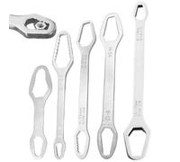 Mimoqk Universal Car Wrench Set, Self Tightening Spanner Tool, Double End Adjustable Wrench Kit, Heavy Duty Repair Hand Tool, Durable Chrome Steel Build, 5pcs Set, Garage Use for Vehicle