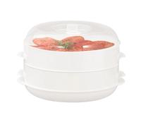 Mimoqk Vaporera para microondas, cuenco apilable multifuncional, olla de calefacción para microondas, para almuerzo, comida, verduras, apartamento, recalentamiento, cocina, comedor, preparación de