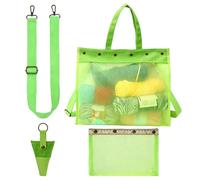 Mimoqk Yarn Storage Bag, Crochet Organizer Pouch, Knitting Travel Tote, Large Capacity, Transparent Mesh Design, 320 grams, Portable Craft Holder for Home Indoor Outdoor