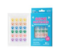 Mimoqk Zit Patches for Face, Cute Patches Hydrocolloid with Cat Paw Design, Heal Pimple Stickers Colorful Pattern with Day Night Use, Facial for Women Adults Girlfriend Lady