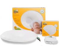 MIMOS® Cojín para bebés | Ayuda a prevenir y Tratar la plagiocefalia | Producto Transpirable y Esponjoso | Incluye una Funda Extraible de poliéster 100% (L, Blanco)