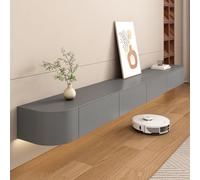 MIMRTIMI Mueble de TV de Madera Largo de 147 cm Mesa de TV Montado en la Pared Blanco Mueble para TV para Salón, Dormitorio (Grau, 120X24X20CM)