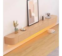 MIMRTIMI Mueble de TV de Madera Mesa de TV Montado en la Pared Blanco Mueble para TV para Salón, Dormitorio