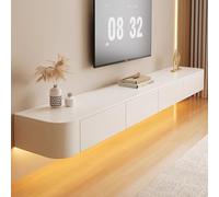 MIMRTIMI Mueble de TV de Madera Mesa de TV Montado en la Pared Blanco Mueble para TV para Salón, Dormitorio