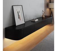 MIMRTIMI Mueble de TV de Madera Mesa de TV Montado en la Pared Blanco Mueble para TV para Salón, Dormitorio