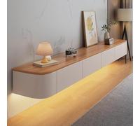 MIMRTIMI Mueble de TV de Madera Mesa de TV Montado en la Pared Blanco Mueble para TV para Salón, Dormitorio