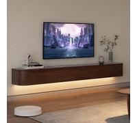MIMRTIMI Mueble TV Suspendido Madera Maciza muebele TV con Puerta Mueble de Salon para Aparador De Almacenamiento Debajo del Televisor (Brown with Light, 200 * 30 * 20CM)