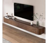 MIMRTIMI Mueble TV Suspendido Madera Maciza muebele TV con Puerta Mueble de Salon para Aparador De Almacenamiento Debajo del Televisor (Brown, 220 * 30 * 20CM)