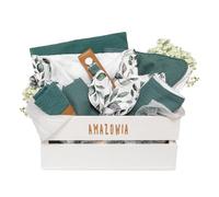 MIMUSELINA Canastilla Bebe Recien Nacido | Regalo Bebe Recien Nacido con Cosas de Bebes - Cesta Bebe Recien Nacido Niña o Niño (XL, Amazonia)