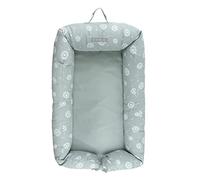 MIMUSELINA | Cuco Nest Reductor de Cuna - Cama Nido Bebe Recien Nacido Desenfundable y Impermeable - Cuna Nido Bebe Portátil Colecho, Chichonera, Cojín de Lactancia, 85x52 cm (Diente Léon Menta)