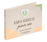 Mimuselina | Libro Bebe Primer Año | Album Bebe con Más de 50 Páginas y Pegatinas | Tapa Dura + Espiral Resistente | Libro Bebe Ideal como Regalo Recien Nacido y Regalo para Baby Shower | Moderno