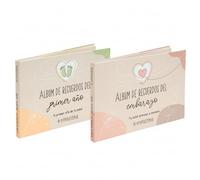 MIMUSELINA Pack 2 Libros | Mi Historia Antes Durante y Despues: Diario Embarazo y Album Bebe Primer Año | Libro Recuerdos Bebe con Fotos y Pegatinas | Idea Regalo Embarazada | Pack Completo Moderno