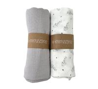 MIMUSELINA Pack 2 Muselinas Bebe Algodon Cuadradas 1x1m - Paño de Lactancia para Bebe de Gasa de Algódon - Tejido Super Suave, Absorbente y Multiusos - Muselinas Algodon (Gris/Cool)