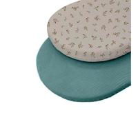 MIMUSELINA. Pack 2 sábanas BAJERAS para MOISÉS, sábanas Ajustables de Muselina Recambio Bajera ALGODÓN BAMBULA, Hecha a Mano, Certificado Oekotex (Ecru)…