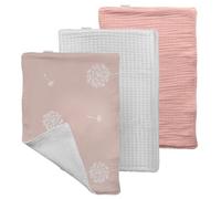 MIMUSELINA Pack 3 Paños de Muselinas Bebe Algodon y Rizo Doble Capa | Gasas para Bebes y Paños de Lactancia | Toalla Baño Recién Nacido OEKO-TEX 21x30 cm | Lavables y Reutilizables