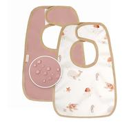 MIMUSELINA | Pack de 2 Baberos Bebe Impermeables | Babero Bebe Recien Nacido Facil de Poner | Ideales para Guarderia y Primeras Comidas | Comodos y Reutilizables | Hecho en Espana