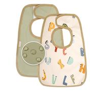 MIMUSELINA | Pack de 2 Baberos Bebe Impermeables | Babero Bebe Recien Nacido Facil de Poner | Ideales para Guarderia y Primeras Comidas | Comodos y Reutilizables | Hecho en Espana