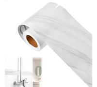 mimzemamz Cenefa Adhesiva Cocina,Cenefas Adhesivas Baño Impermeable 5 Metros x 12cm,Vinilo Pared Cocina con Efecto Mármol para Revestimiento Paredes,Moldura Decorativa,Hogar y Hoteles