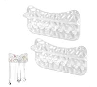 mimzemamz Colgador Collares Pared, 2 Piezas Organizador Collares con 8 Ganchos, Cuelga Collares para Collar, Anillos, Brazalete y Pendientes, Transparente