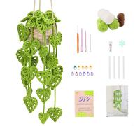 mimzemamz Crochet Kit Principiantes,Kit Ganchillo de Plantas Hojas Tortuga,Amigurumi Crochet con Instrucciones,Agujas Ganchillo,Hilo y Relleno,Crochets para Dentro Coche y Decoración Interiores