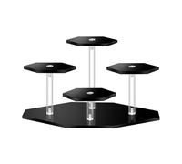 mimzemamz Expositor Metacrilato, Soporte de Exhibición de Acrílico Expositor Perfumes Negro Vitrina Expositora para Colecciones Figuras Magdalenas Perfumes Cupcakes, 1 Piezas