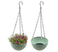 mimzemamz Macetas Colgar Colgantes Florero Decoractivos - 2 Piezas Macetas De JardíN, Cubos Colgantes para Colgar, Macetas De Metal, Macetas para DecoracióN del Hogar, 15 Cm De DiáMetro, Azul