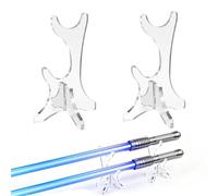 mimzemamz Soporte Katana, Acrílico Soporte Ajustable para Sable de Luz de Doble Capa, Soporte Multifuncional para Varitas, Katanas y Linternas, Transparente