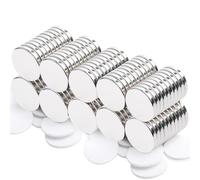 MIN CI 100 imanes autoadhesivos de neodimio, 20 x 3 mm de grosor, redondos, planos, para pegar en pizarras magnéticas, frigoríficos, pizarras blancas, pequeños