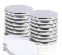 MIN CI 16 imanes de neodimio extrafuertes, 30 x 3 mm, autoadhesivos, grandes, para pizarras magnéticas, neveras, pizarras blancas, redondas, planas, pequeñas cocinas
