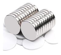 MIN CI 20 imanes autoadhesivos fuertes, 20 x 3 mm, imanes de neodimio fuertes, redondos, imanes planos para pegar, para pizarras magnéticas, neveras, pizarras blancas, pequeños y fuertes