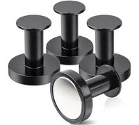 MIN CI 4 ganchos magnéticos extra fuertes, imanes de 36 mm de grosor, N52 de alto rendimiento, ganchos magnéticos negros, imanes de neodimio, ganchos de cocina extra fuertes para camping, garaje,