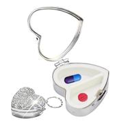 Min-i Pastillero, práctico compañero de viaje, 4,8 x 4,5 x 2,1 cm, contenedor portátil para medicamentos, organizador diario de píldoras, material seguro, para cuidado familiar, negocios, fitness