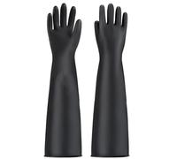 MIN-XL Guantes resistentes a sustancias químicas, guantes de látex resistentes, resistentes a ácidos fuertes, alcalinos y aceite (negro-55 cm)
