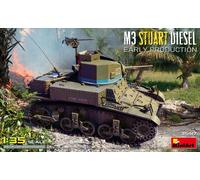 Mini Art 35417 1:35 US M3 Stuart Diesel Early Production - reproducción Fiel, modelismo, Kit plástico, Manualidades, Hobby, Pegar, maquetas, ensamblar