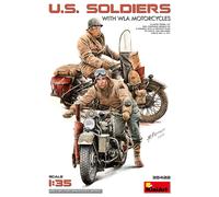 MiniArt Kit maqueta 35422 1:35 Soldados U.S. con moto WLA – Reproducción fiel, sin barnizar