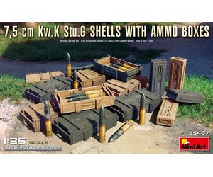 (MIN35457) - Miniart 1:35 - 7,5 cm Kw.K Stu.G Shells w/ Ammo Boxes