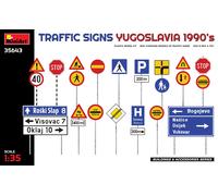 MiniArt MIN35643 1:35-Traffic Signs Yugoslavia 1990's Scale Model Kit, Unpainted