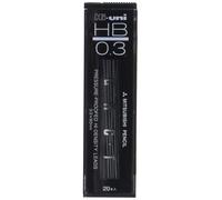 Mina de l piz mec nico Uni Hi 0,3 mm HB 60 mm x 20 minas (HU03300HB)