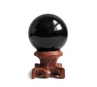 Mina Heal Bolas de Cristal de obsidiana Negra para Fengshui, meditación, curación con Cristales, adivinación, decoración del hogar, Esfera de Cristal mágica Negra