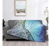 Minalo Throw Blanket Lightweight Ultra-Soft Fleece Warm,Blue and Curve from GraphicRiver, Microfibra All Season Living Room/Bedroom/Sofa Couch Bed Flannel Quilt,80" X 60