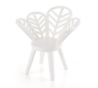 Minamzee 1:12 Sillas para Casa de Muñecas, Miniatura Estilo Silla de Forma de Flores en Resina, Decoración Creativa Accesorios de Muebles para Comedor, Jardín, Sala de Estar (Blanco)