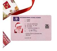 Minan Tarjeta de volar de Navidad Santa Carné de conducir Eve Party Supplies con impresión clara | Novedad Santa's Sleigh Lost licencia de conducir para niños, niños