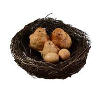 MINAOLULUS 1 Juego Adornos de Pollitos Juguetes de Madera de Pollo decoración de Nido de pájaro al Aire Accesorios para pájaros Artesanía de Pollo de Madera Rota Orange